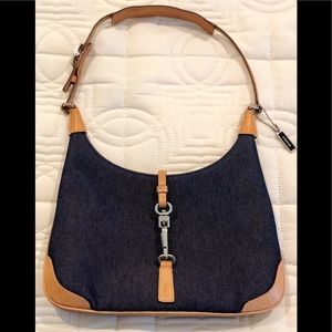 Coach Denim Leather Trimmed Handbag